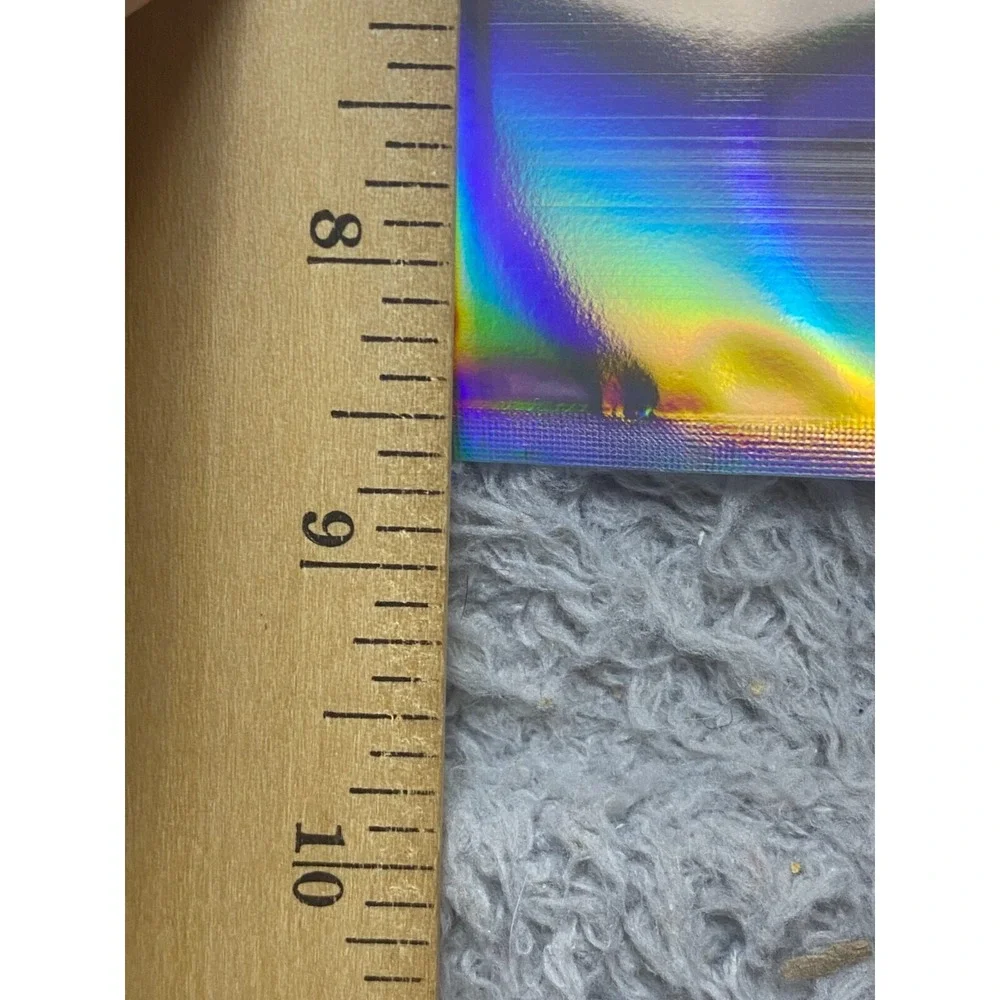 15 Piece Holographic Mylar Foil Bag Resealable Zip‎ Pouch Packaging Clear Front